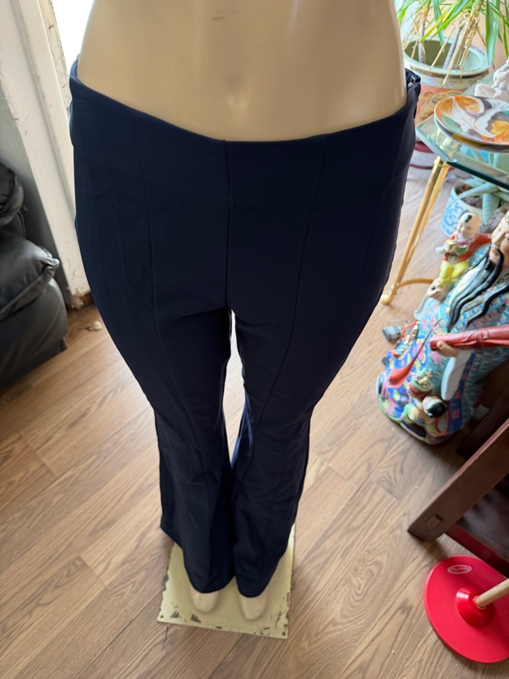 Women's Navy Stretch Flare Pants